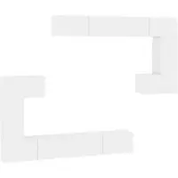 vidaXL Meuble TV mural blanc en bois composite