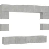 vidaXL Ensemble de 8 meubles TV en bois gris béton