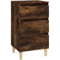 vidaXL Table de chevet chêne fumé 40x35x70 cm bois d'ingénierie