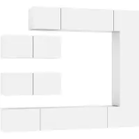 vidaXL Ensemble d'armoires TV 7 pièces blanc bois composite