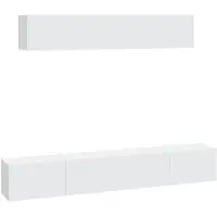 vidaXL Ensemble de 4 armoires TV blanc en bois composite