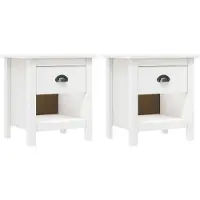 vidaXL Tables de chevet 2 pcs Hill 46x35x49,5 cm Bois de pin solide
