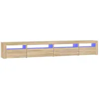 vidaXL Armoire TV avec lampes LED Chêne Sonoma 270x35x40 cm