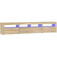 vidaXL Armoire TV avec lampes LED Chêne Sonoma 210x35x40 cm