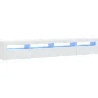vidaXL Armoire TV avec lampes LED blanc 240x35x40 cm