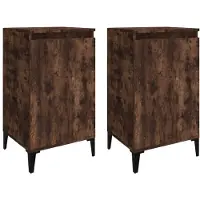 vidaXL Tables de chevet 2 pcs chêne fumé 40x35x70 cm bois d'ingénierie