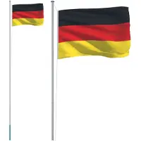 vidaXL Drapeau de l'Allemagne avec mât 6,23 m Aluminium
