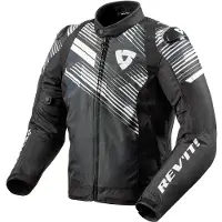 REV'IT! Veste textile pour moto Revit Apex TL, noir/blanc, S
