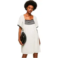 Pepe Jeans Aliba Short Sleeve Dress Beige S Femme
