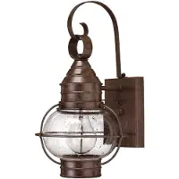 Elstead Lighting Applique d'extérieur Cape Cod, brun sienne brûlé, 1xE27x60W, laiton, dim. : 35,6 x 18,4 x 20,3 cm, IP23,