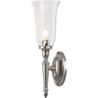 Elstead Lighting Applique de salle de bain Dryden, nickel poli, 1xG9x3W, verre, dim. : 41x12x12 cm, IP44, Elstead