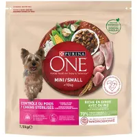 Purina One Mini Contrôle du poids /Chien stérilisés dinde, riz - 9 kg (6 x 1,5 kg)