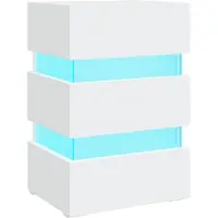 vidaXL Table de chevet à LED blanc 45x35x67 cm bois d'ingénierie
