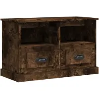 vidaXL Armoire TV chêne fumé 80x35x50 cm bois composite