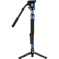 Sirui P-325FS Monopode en carbone avec support et rotule vidéo VH-10, Trépied, Noir