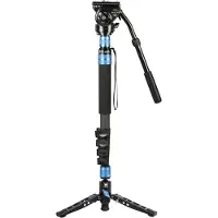 Sirui P-325FL Monopode en carbone 178 cm avec colonne d'orientation + colonne vidéo VH-10 (Carbone, Métal), Trépied, Noir