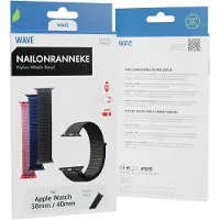 Wave nailonranneke, Apple Watch / /, musta (Nylon), Sangles de montre, Noir