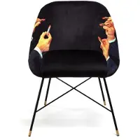 Seletti Chaise capitonnée Lipsticks noir