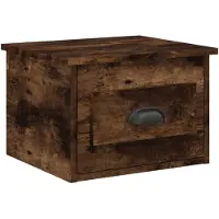 vidaXL Table de chevet murale chêne fumé 41,5x36x28 cm