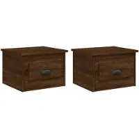 vidaXL Tables de chevet murales 2 pcs Chêne marron 41,5x36x28 cm