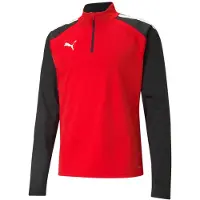 Puma Sweat-shirt Teamliga à fermeture éclair 1/4 pour homme, maillot d'entraînement éco-responsable avec technologie dryCELL, coloris rouge 657236 01