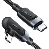 Acefast Abgewinkeltes Usb Type C - Câble Usb Type C 2 M, 100 W (20 V/5 A) Schwarz (C5-03 Schwarz)