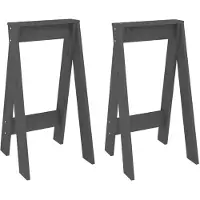 vidaXL Tabouret 2 pcs. Gris 40x40x75 cm Pin massif