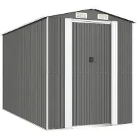 vidaXL Abri de jardin gris clair 192x357x223 cm Acier galvanisé