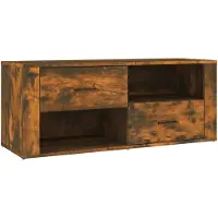 vidaXL Armoire TV chêne fumé 100x35x40 cm Bois composite