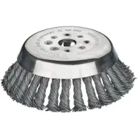 Lessmann Kegelbürste gezopft 180 mm Aufnahme 25,4 mm, aus Stahldraht hochfest