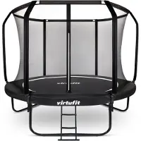 VirtuFit Trampoline Premium 305 cm avec filet de sécurité et échelle, noir