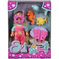 Simba Evi Love Sea Fun Poupée En Combinaison De Plongée Avec Palmes Et Lunettes De Plongée En Forme De Crabe Avec Amis De La Mer 12 Cm À Partir De 3 Ans