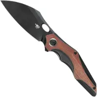 Bestech Couteau pliant Nogard - Blackwash - Natural Canvas Micarta, noir