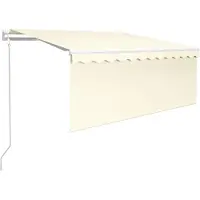 vidaXL Marquise automatique avec store LED Capteur de vent 3x2,5 m Crème