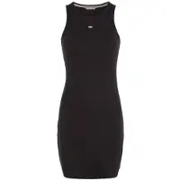 Tommy Hilfiger Femmes, Robe, Tjw Essential Rib Tank Robe bodycon pour femme, Noir, (XS)