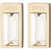 BOSS Magnifiques boucles d'oreilles plaquées or avec cristaux Clia 1580413, (Acier inoxydable)
