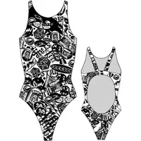 Turbo Stickers Pro Resist Swimsuit Blanc,Noir M Femme