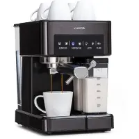 Klarstein Cafetiere avec Mousseur de Lait, Cafetières, Machines à Café et Machines à Expresso 20 Bar, Petite Cafetière Electrique Acier Inoxydable 1350W pour Café Moulu, Machine a Cafe Qualite Barista