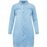 Vero moda Sila Mix Long Sleeve Dress Bleu 46 Femme