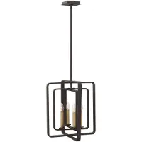 Elstead Lighting Suspension Quentin marron 4xE14x60W en métal, dimensions : 133,6 x 43,2 x 43,2 cm, IP20,