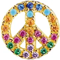 Thomas Sabo Boucles d'oreilles individuelles Peace avec pierres multicolores en or, (Argent 925)