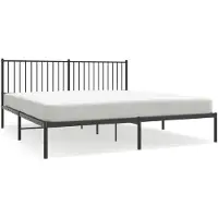 vidaXL Cadre de lit avec tête de lit en métal noir 180x200 cm