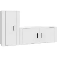vidaXL Ensemble de 2 armoires TV blanc en bois composite