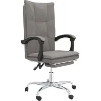 vidaXL Chaise de bureau avec fonction chaise longue Taupe Tissu