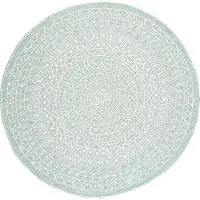 FRAAI Tapis d'extérieur rond | Summer Azteca Menthe | Ø 120cm | Vert | Rond | Tapis d'extérieur