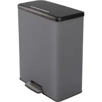 Curver Poubelle à Pédale Duo 26 L + 26 L 48.6 X 28.4 X H61.5 Cm Gris - Deco Bin -
