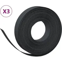 vidaXL Bordure de pelouse 3 pcs. noir 10 m 10 cm polyéthylène
