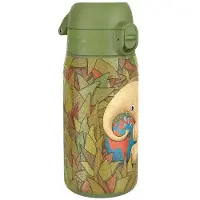 Ion8 Gourde Enfant, Inox Léger, 400ml, Non Isolé, Anti-Fuite, Facile à Ouvrir, Verrouillage Sécurisé, Lavable au Lave-Vaisselle, Poignée de Transport, Acier Inoxydable, Éléphant