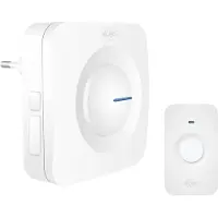 Elro Sonnette de porte sans fil DB3000 - Récepteur Plug-in - 64 Mélodies - Distance sans fil : 300m - Blanc
