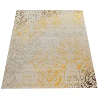 Paco Home Tapis d'intérieur et d'extérieur Moderne style Shabby Chic Tapis de terrasse Jaune Taille 60x100 cm